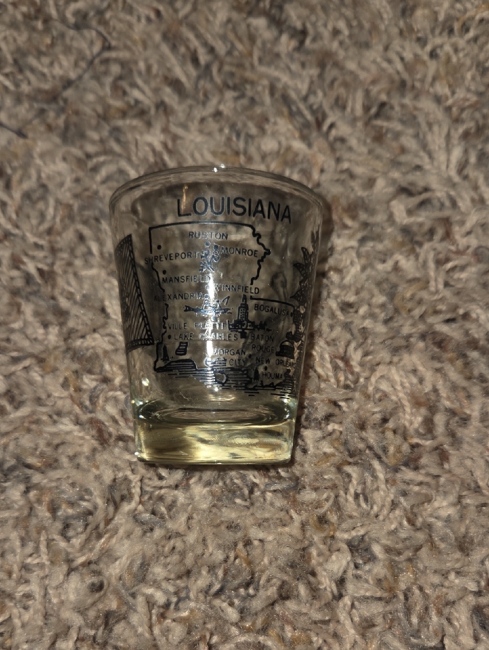 Louisiana Map Souvenir Shot Glass - Clear Glass
